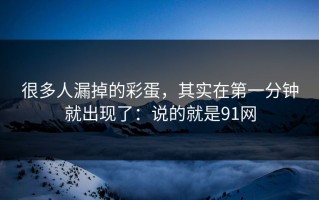 很多人漏掉的彩蛋，其实在第一分钟就出现了：说的就是91网