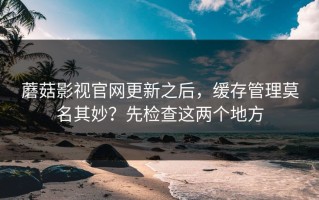 蘑菇影视官网更新之后，缓存管理莫名其妙？先检查这两个地方
