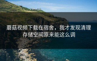 蘑菇视频下载在宿舍，我才发现清理存储空间原来能这么调