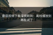 蘑菇视频下载深夜刷到：离线播放别再乱试了