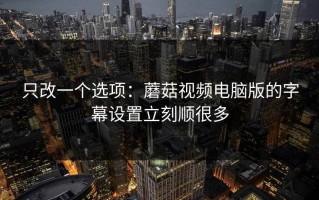 只改一个选项：蘑菇视频电脑版的字幕设置立刻顺很多