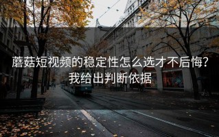 蘑菇短视频的稳定性怎么选才不后悔？我给出判断依据