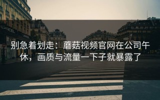别急着划走：蘑菇视频官网在公司午休，画质与流量一下子就暴露了