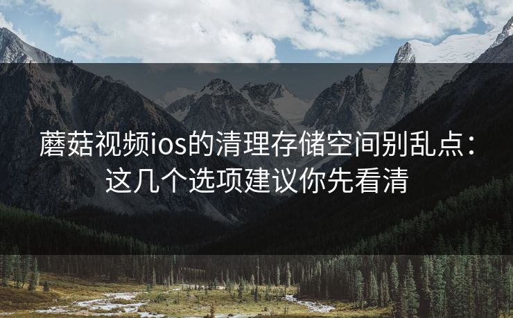 蘑菇视频ios的清理存储空间别乱点：这几个选项建议你先看清