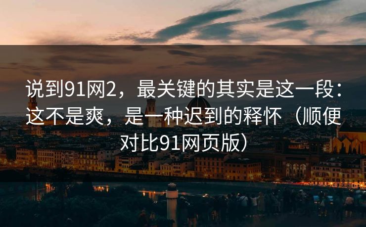 说到91网2，最关键的其实是这一段：这不是爽，是一种迟到的释怀（顺便对比91网页版）