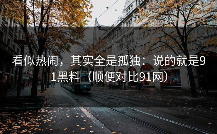 看似热闹，其实全是孤独：说的就是91黑料（顺便对比91网）