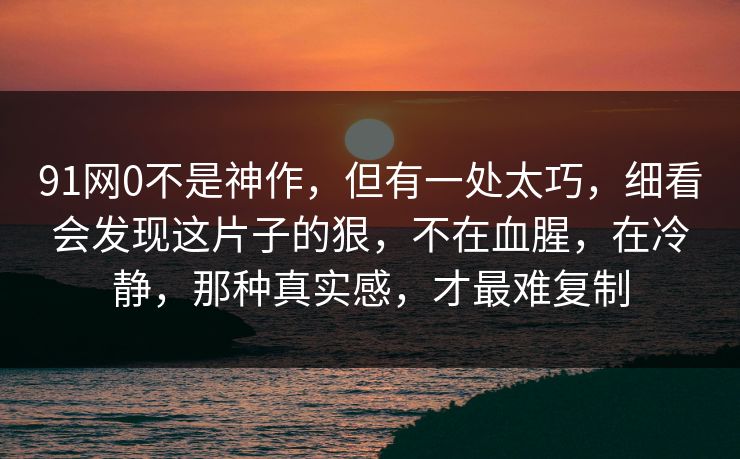 91网0不是神作，但有一处太巧，细看会发现这片子的狠，不在血腥，在冷静，那种真实感，才最难复制