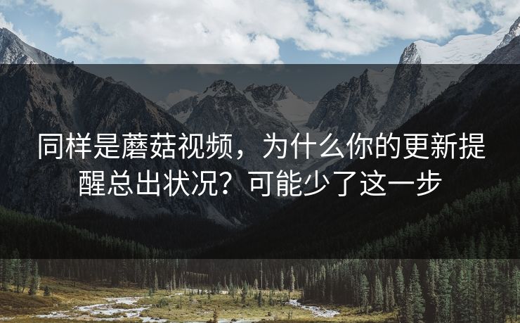 同样是蘑菇视频，为什么你的更新提醒总出状况？可能少了这一步