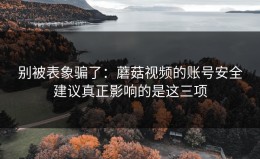 别被表象骗了：蘑菇视频的账号安全建议真正影响的是这三项