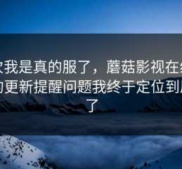 这次我是真的服了，蘑菇影视在线观看的更新提醒问题我终于定位到原因了