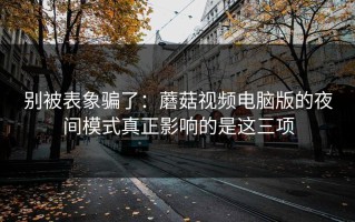 别被表象骗了：蘑菇视频电脑版的夜间模式真正影响的是这三项
