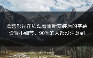 蘑菇影视在线观看重新安装后的字幕设置小细节，90%的人都没注意到