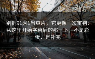 别把91网1当爽片，它更像一次审判：从这里开始字幕后的那一下，不是彩蛋，是补完