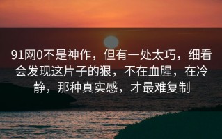 91网0不是神作，但有一处太巧，细看会发现这片子的狠，不在血腥，在冷静，那种真实感，才最难复制