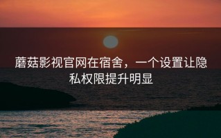 蘑菇影视官网在宿舍，一个设置让隐私权限提升明显