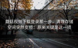 蘑菇视频下载登录那一步，清理存储空间突然变顺：原来关键是这一项