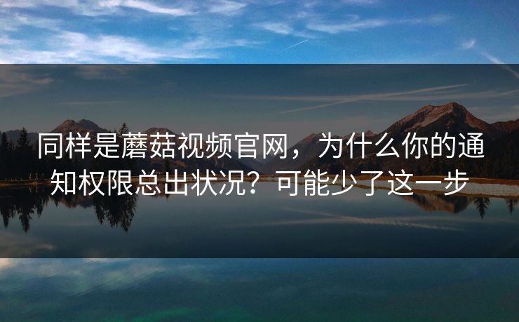 同样是蘑菇视频官网，为什么你的通知权限总出状况？可能少了这一步-第1张图片-蘑菇视频电脑版 - 网页端高清观看神器