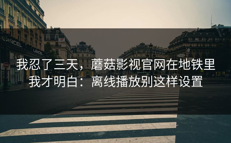 我忍了三天，蘑菇影视官网在地铁里我才明白：离线播放别这样设置-第1张图片-蘑菇视频电脑版 - 网页端高清观看神器