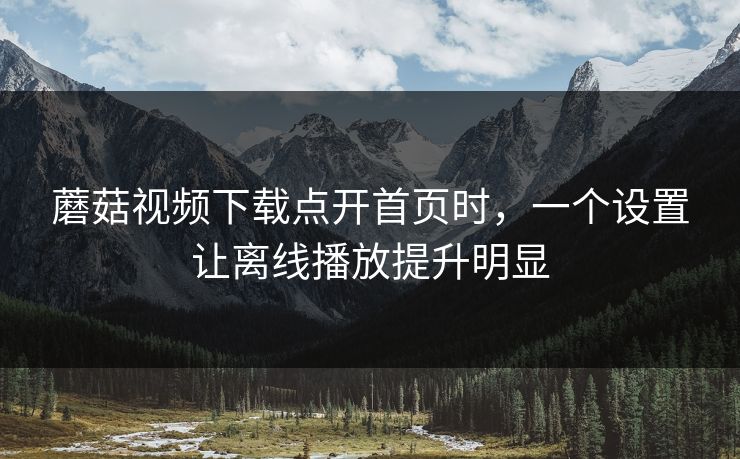 蘑菇视频下载点开首页时，一个设置让离线播放提升明显
