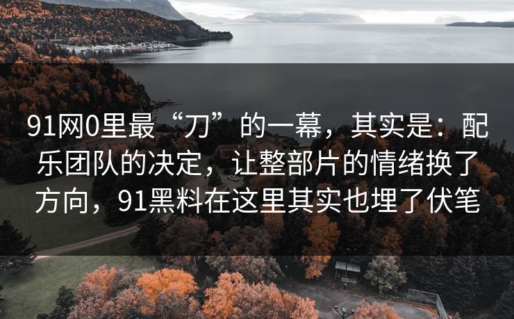 91网0里最“刀”的一幕，其实是：配乐团队的决定，让整部片的情绪换了方向，91黑料在这里其实也埋了伏笔