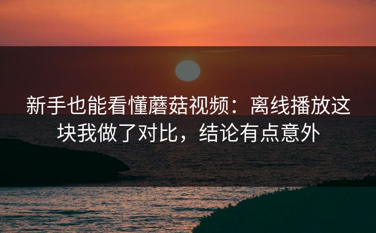新手也能看懂蘑菇视频：离线播放这块我做了对比，结论有点意外