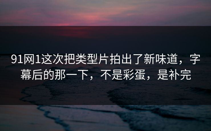 91网1这次把类型片拍出了新味道，字幕后的那一下，不是彩蛋，是补完