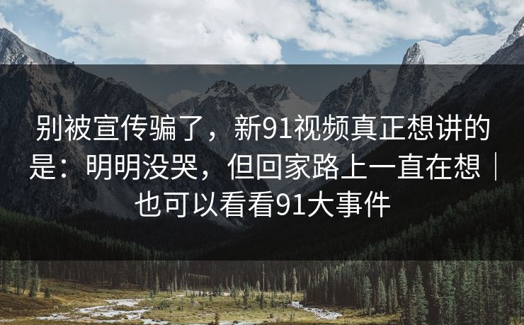 别被宣传骗了，新91视频真正想讲的是：明明没哭，但回家路上一直在想｜也可以看看91大事件