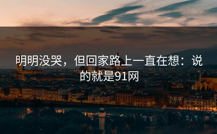 明明没哭，但回家路上一直在想：说的就是91网-第1张图片-蘑菇视频电脑版 - 网页端高清观看神器