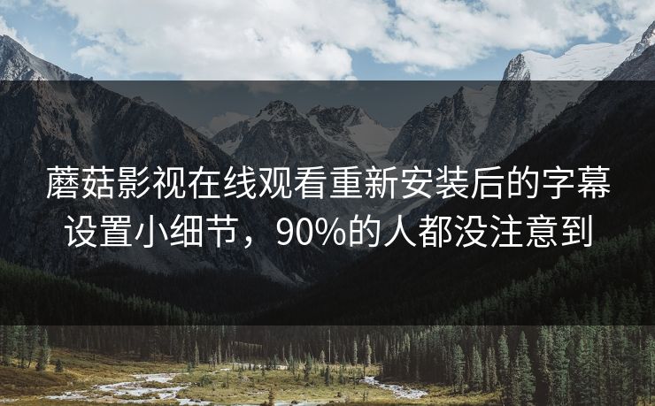 蘑菇影视在线观看重新安装后的字幕设置小细节，90%的人都没注意到-第1张图片-蘑菇视频电脑版 - 网页端高清观看神器